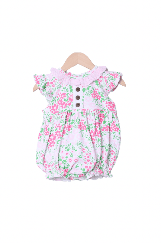 The Smocked Flamingo Apparel & Accessories Pretty Pink Floral Knit Bubble