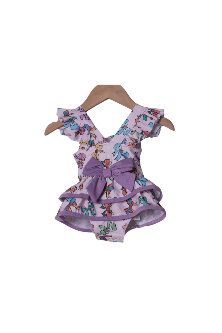 The Smocked Flamingo Apparel & Accessories Princess Bow Skirted one piece Swimsuit
