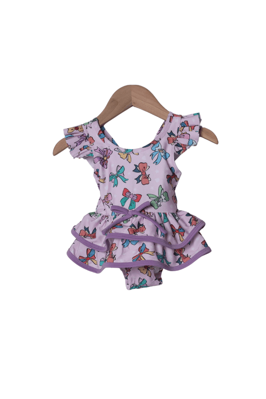 The Smocked Flamingo Apparel & Accessories Princess Bow Skirted one piece Swimsuit