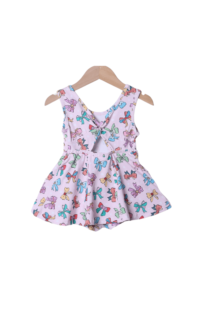 The Smocked Flamingo Apparel & Accessories Princess Bow Swing Skort Dress