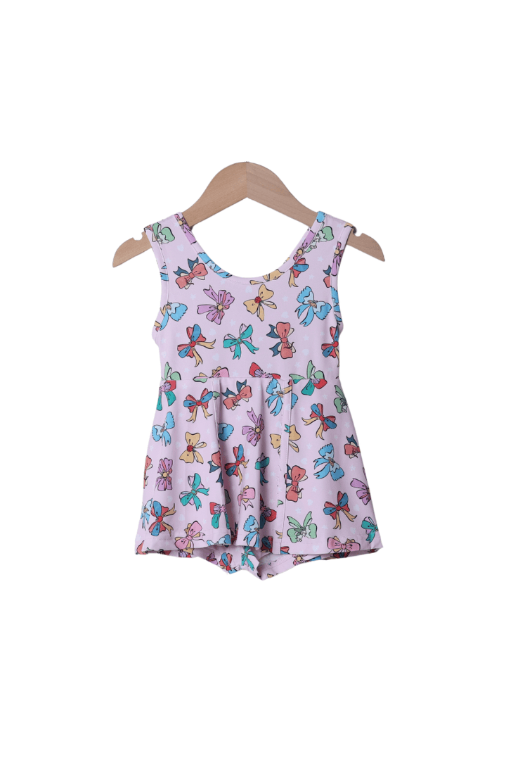 The Smocked Flamingo Apparel & Accessories Princess Bow Swing Skort Dress