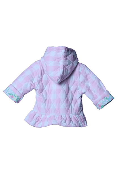 The Smocked Flamingo Apparel & Accessories Quilted Pink Gingham and Floral Coat