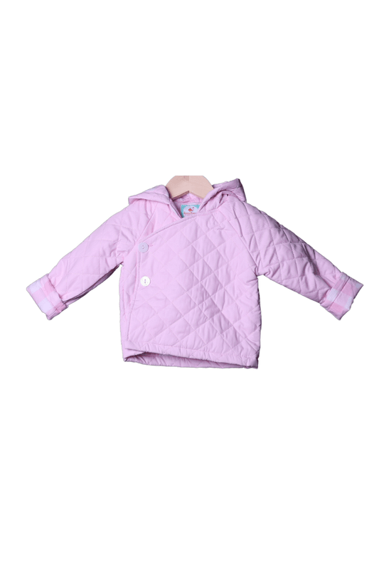 The Smocked Flamingo Apparel & Accessories Quilted Tab Pink Gingham Coat