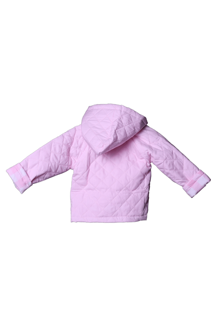 The Smocked Flamingo Apparel & Accessories Quilted Tab Pink Gingham Coat