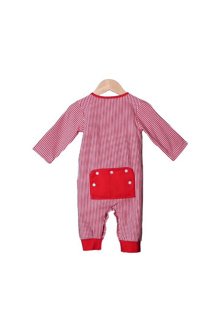 The Smocked Flamingo Apparel & Accessories Red Christmas Stripe Longjohns