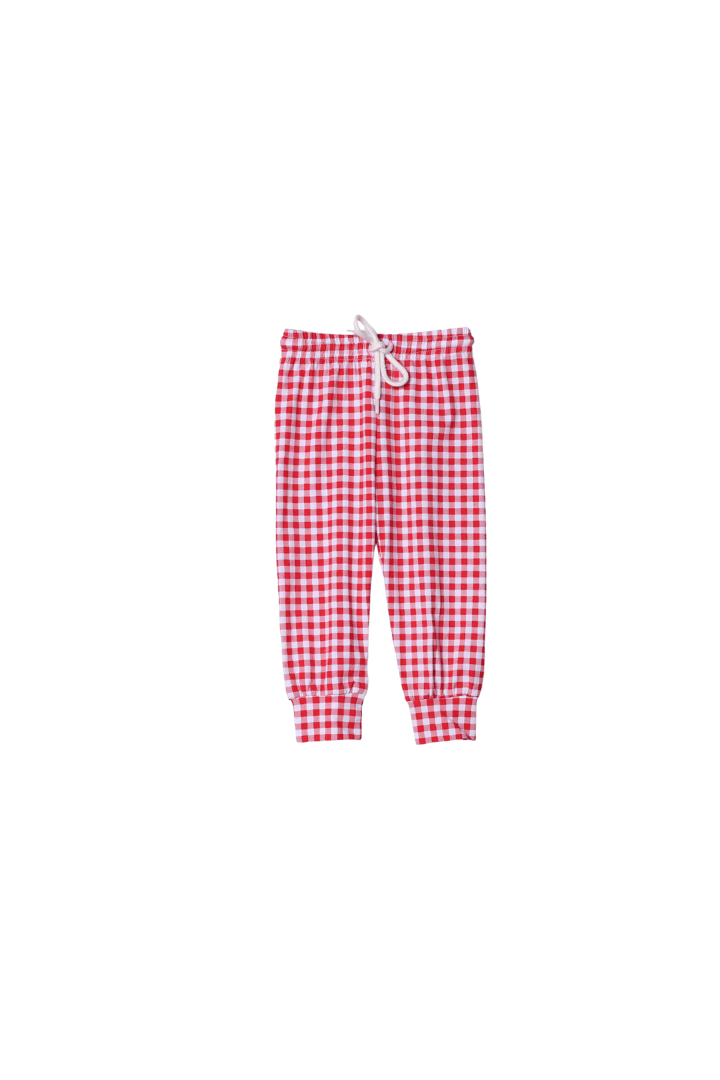 The Smocked Flamingo Apparel & Accessories Red Gingham Mouse Pant Set