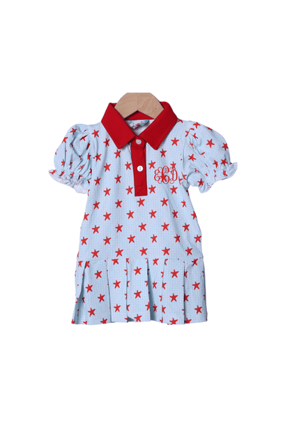 The Smocked Flamingo Apparel & Accessories Red Star Tennis Dress