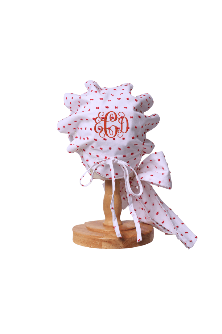 The Smocked Flamingo Apparel & Accessories Red Swiss Dot Bonnet