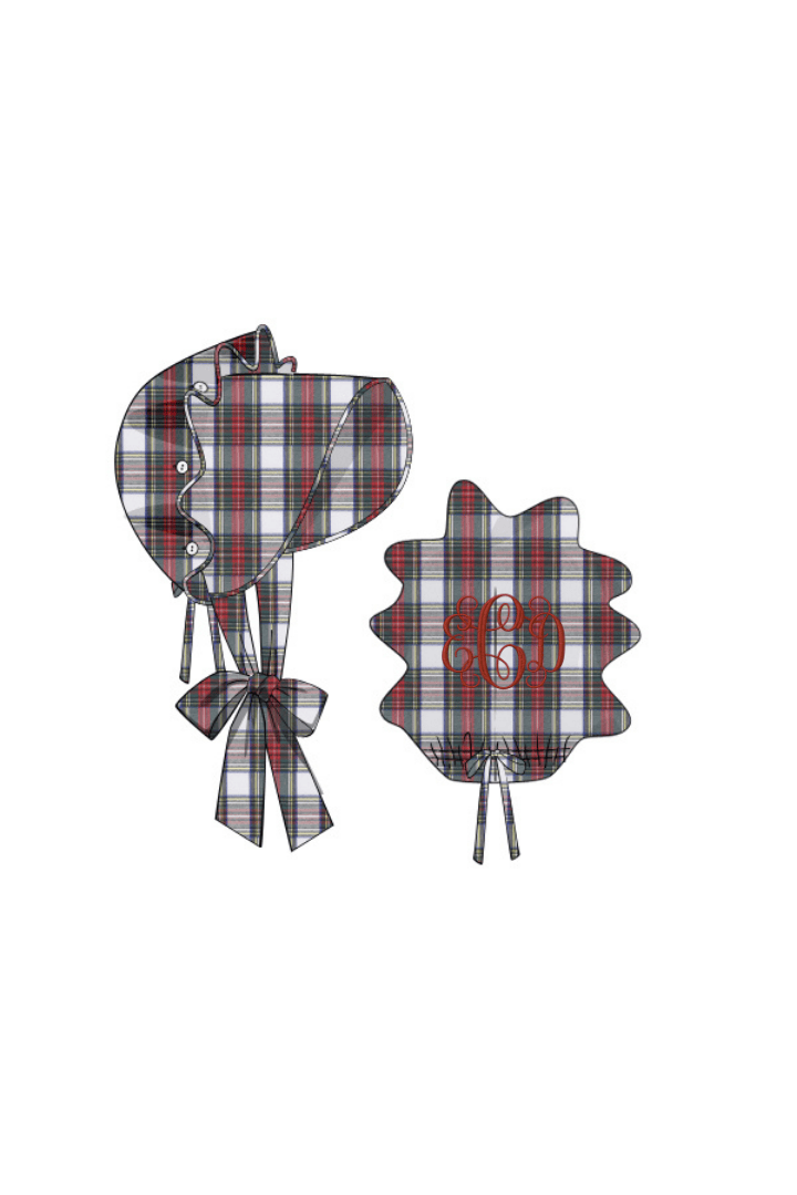 The Smocked Flamingo Apparel & Accessories Red Tartan Plaid Bonnet