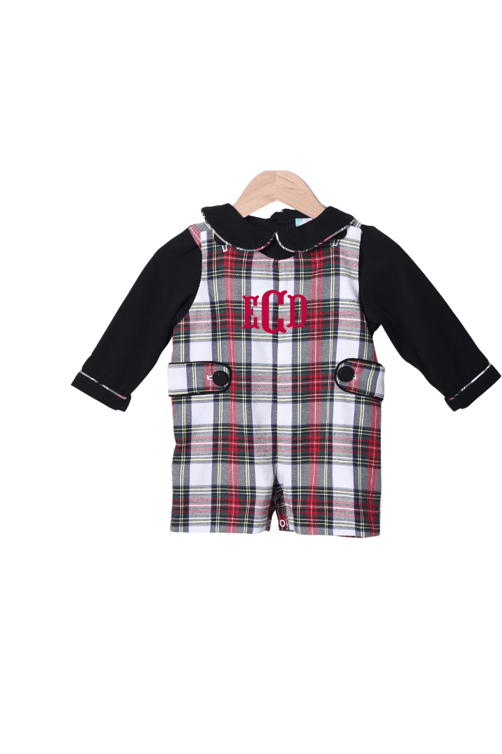 The Smocked Flamingo Apparel & Accessories Red Tartan Plaid Jon Jon 2pc Set