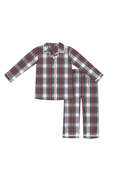 The Smocked Flamingo Apparel & Accessories Red Tartan Plaid Mom Matching Pajama Set