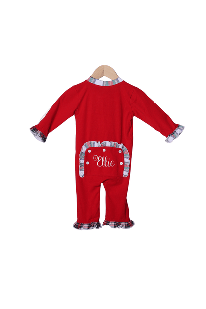 The Smocked Flamingo Apparel & Accessories Red Tartan Plaid Ruffle Zippy
