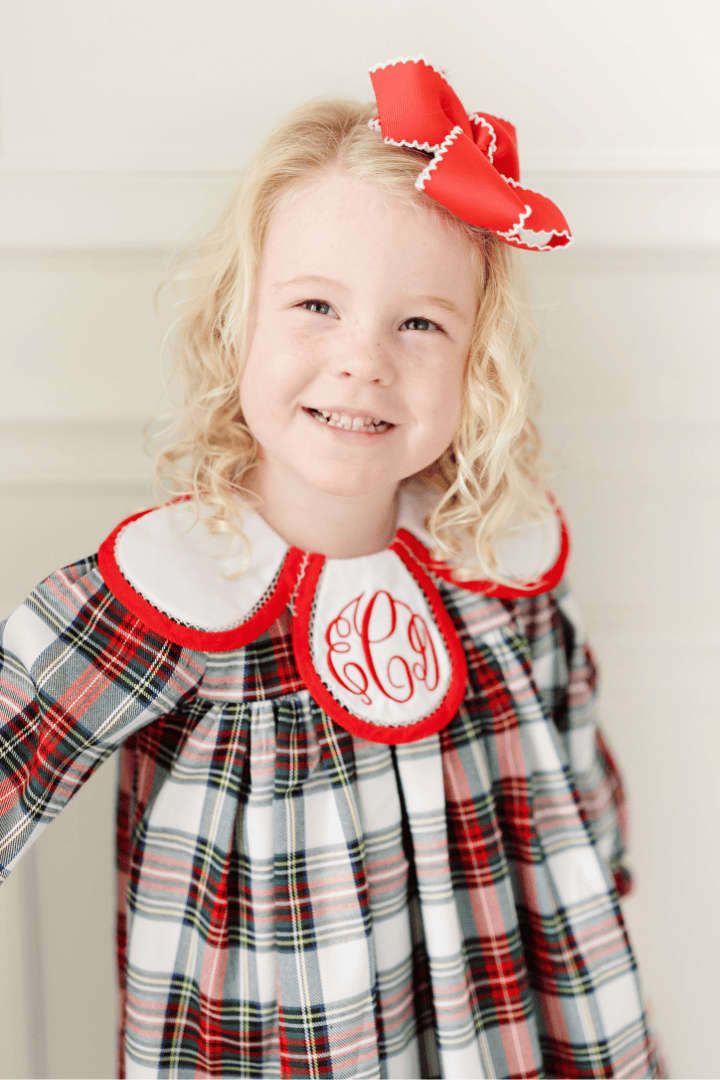 The Smocked Flamingo Apparel & Accessories Red Tartan Plaid Tulip Bubble