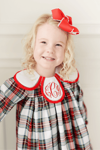 The Smocked Flamingo Apparel & Accessories Red Tartan Plaid Tulip Bubble