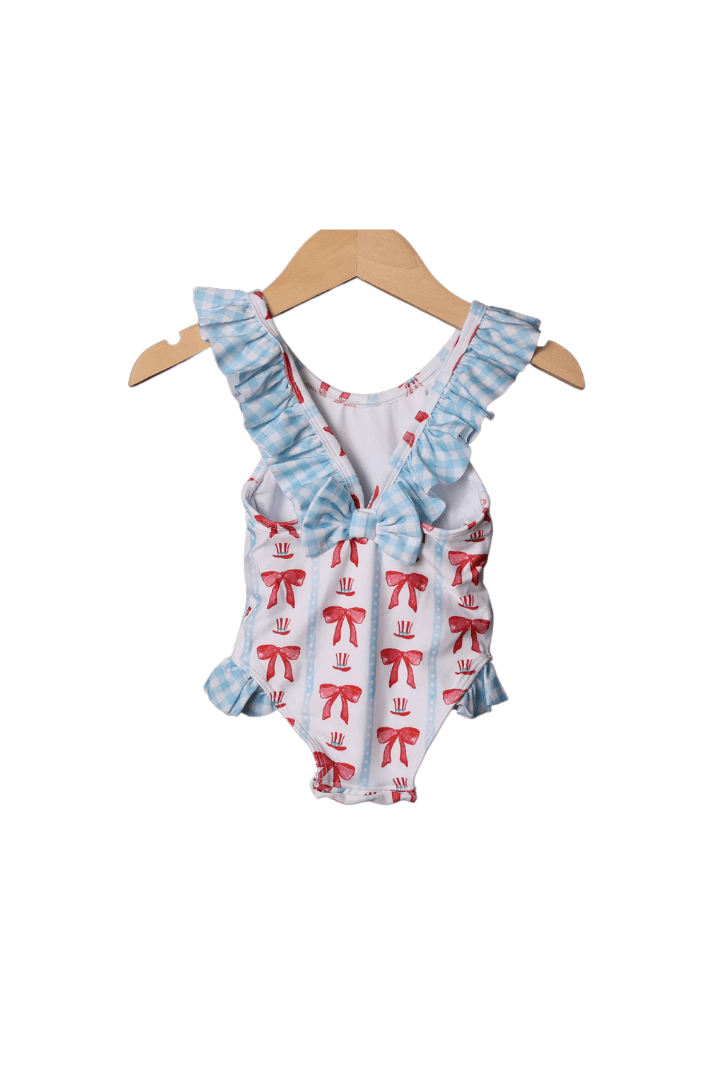 Red White and Bow Swimsuit
