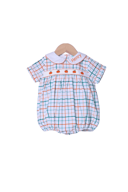 The Smocked Flamingo Apparel & Accessories Ribbon Pumpkin Plaid Bubble
