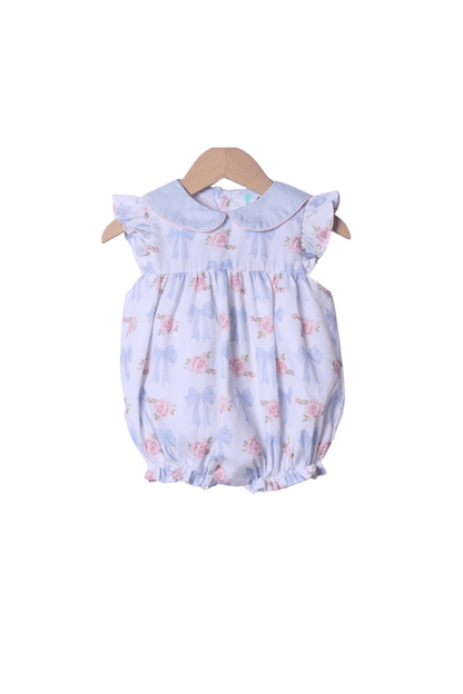 The Smocked Flamingo Apparel & Accessories Roses and Bows Flutter Sleeve Bubble