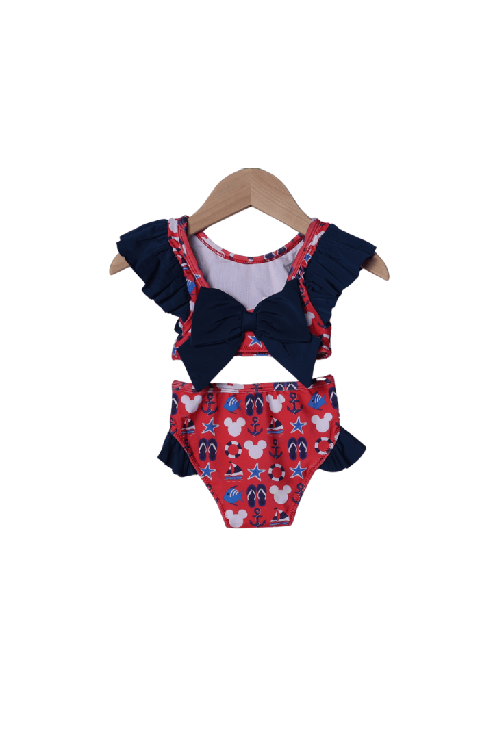 The Smocked Flamingo Apparel & Accessories Sail Away Mouse 2 pc Swimsuit