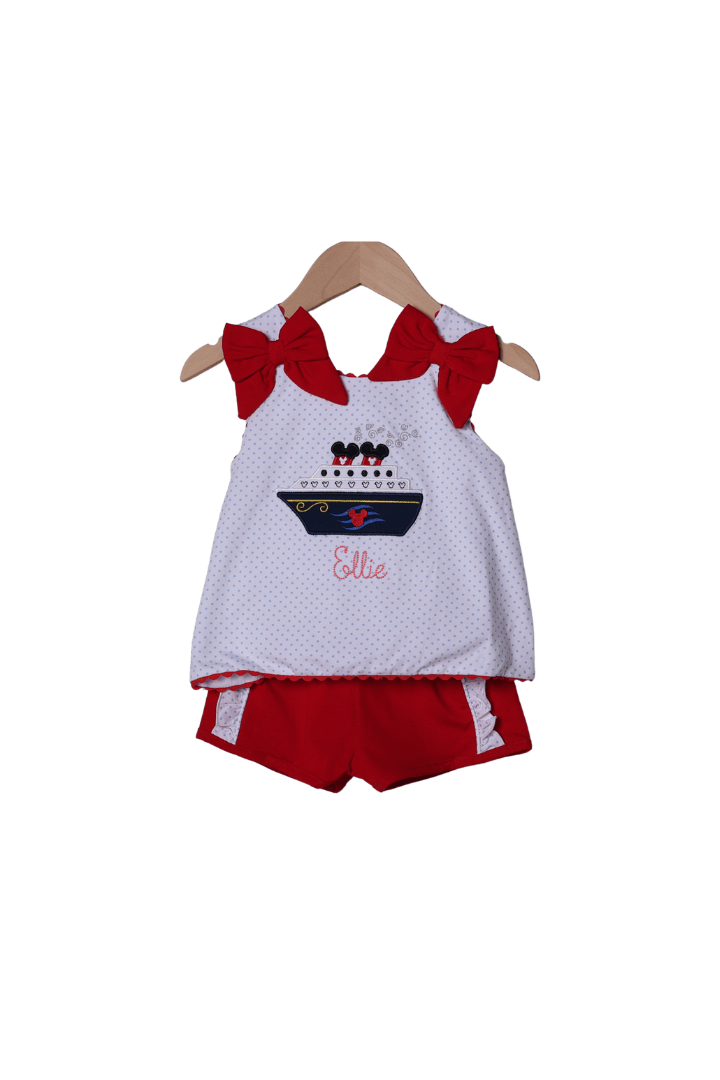 The Smocked Flamingo Apparel & Accessories Sail Away Mouse Sun Short Set
