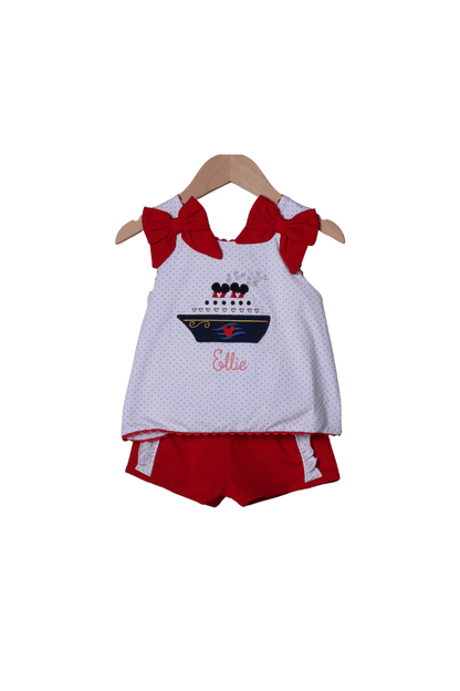The Smocked Flamingo Apparel & Accessories Sail Away Mouse Sun Short Set