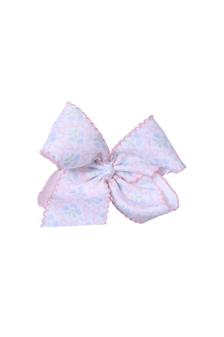 The Smocked Flamingo Apparel & Accessories Scalloped Floral Hydrangea Bow