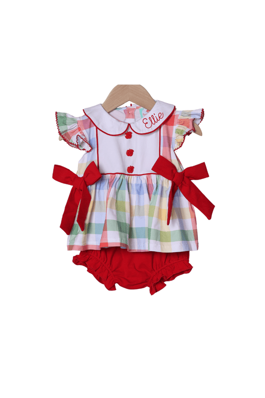 The Smocked Flamingo Apparel & Accessories School Day Plaid Bloomer Set