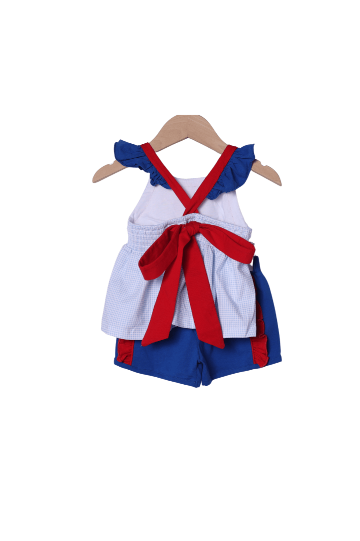The Smocked Flamingo Apparel & Accessories School Puppy Ruffle Short Set