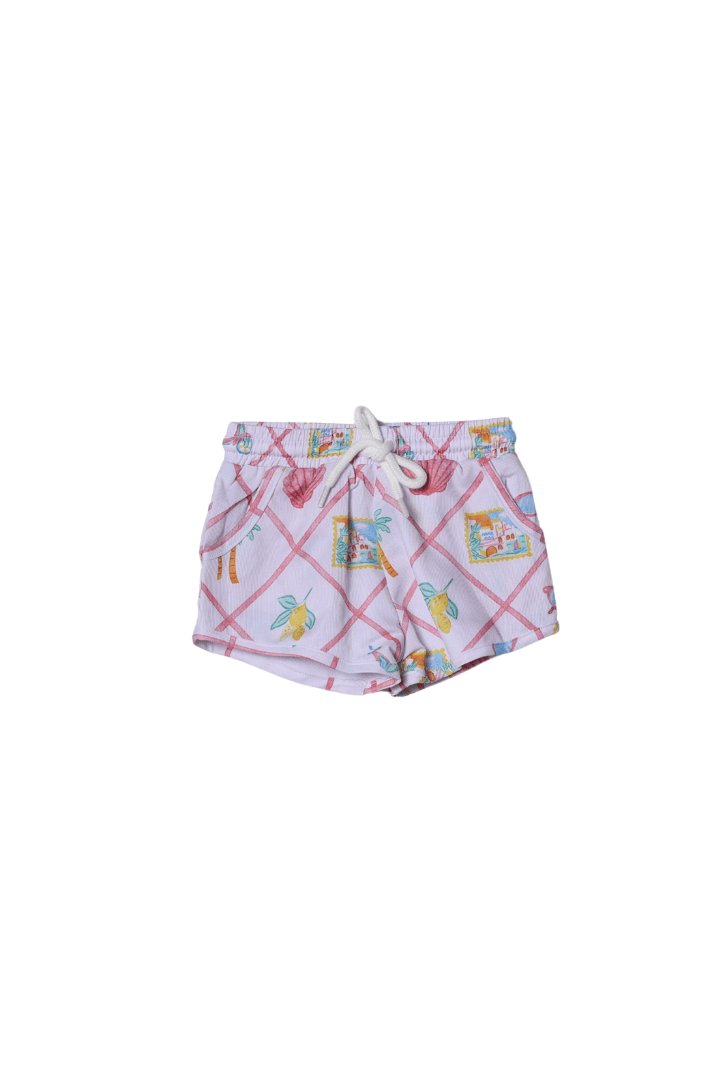 The Smocked Flamingo Apparel & Accessories Seaside Charm Rashguard and Swim Trunks 2Pc Set