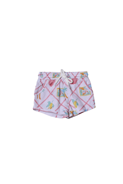 The Smocked Flamingo Apparel & Accessories Seaside Charm Rashguard and Swim Trunks 2Pc Set