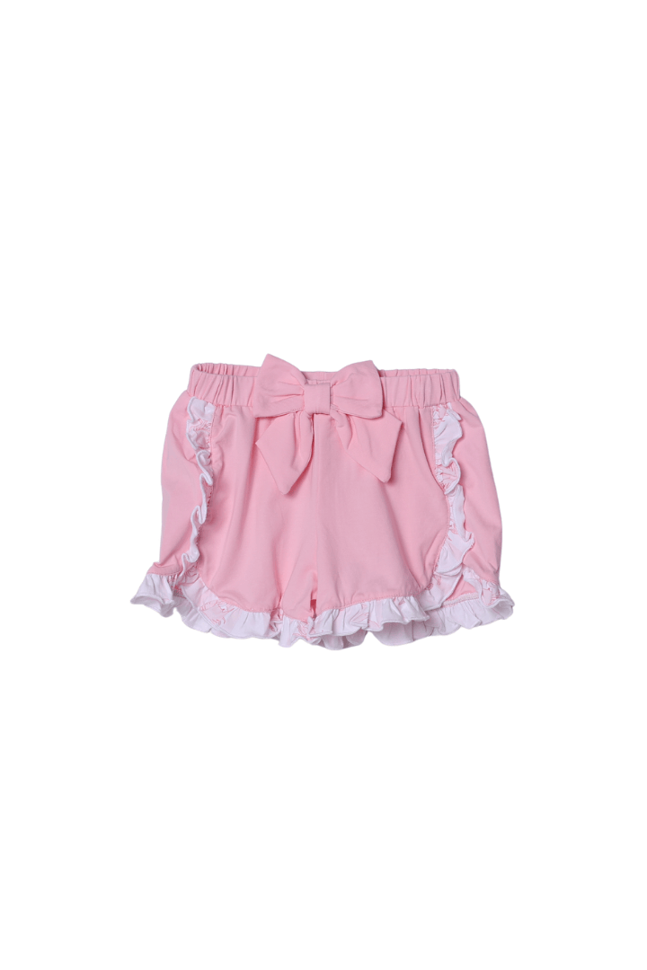 The Smocked Flamingo Apparel & Accessories Seaside Crab Pink Ruffle Short Set