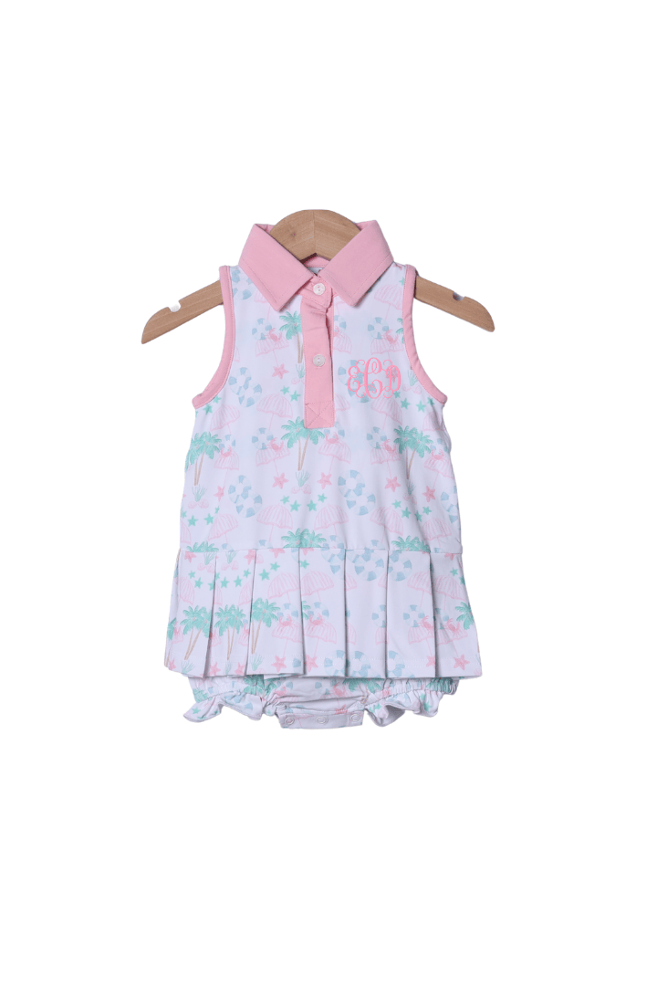 The Smocked Flamingo Apparel & Accessories Seaside Sweetheart Tennis Bubble