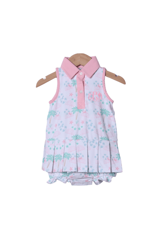 The Smocked Flamingo Apparel & Accessories Seaside Sweetheart Tennis Bubble