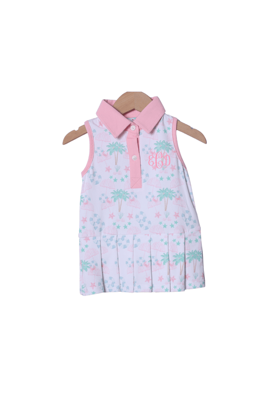 The Smocked Flamingo Apparel & Accessories Seaside Sweetheart Tennis Dress