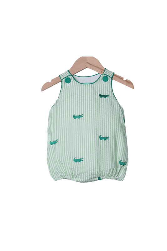The Smocked Flamingo Apparel & Accessories See Ya Later, Alligator Seersucker Bubble