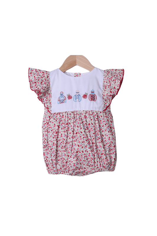The Smocked Flamingo Apparel & Accessories Shadow Embroidered Jockey Silks Floral Bubble