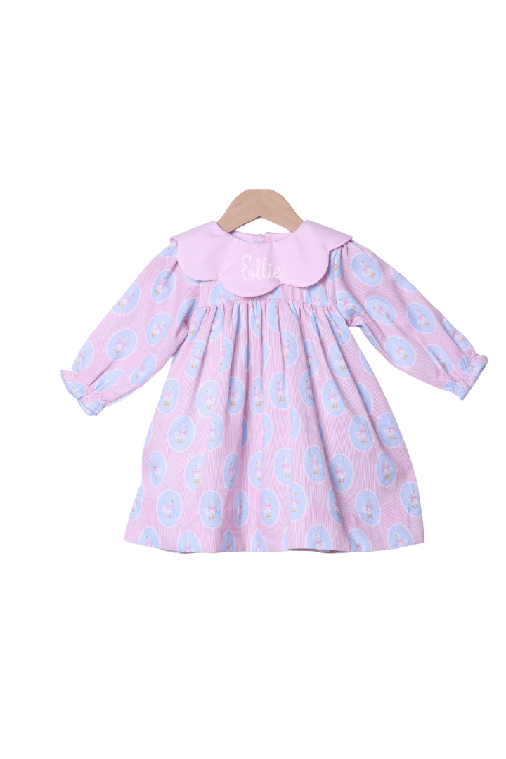 The Smocked Flamingo Apparel & Accessories Silly Goose Pink and Blue Dress