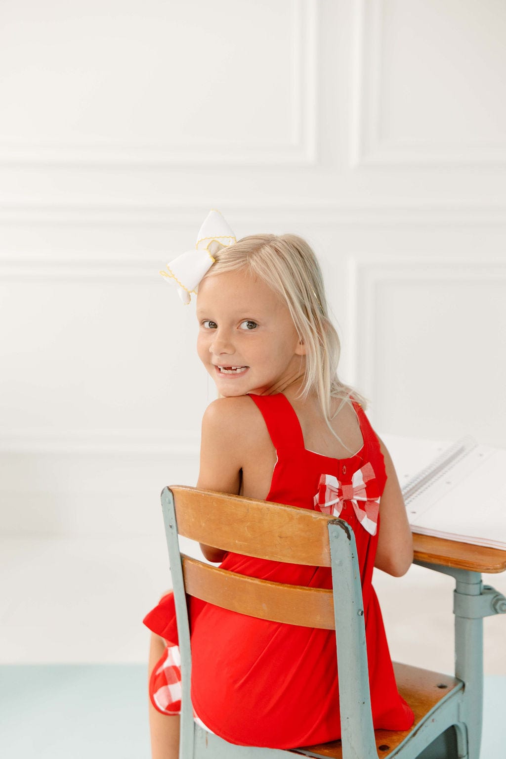 The Smocked Flamingo Apparel & Accessories Smocked ABC Red Gingham Short Set