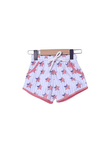 The Smocked Flamingo Apparel & Accessories Smocked American Stars Navy/Red Short Set