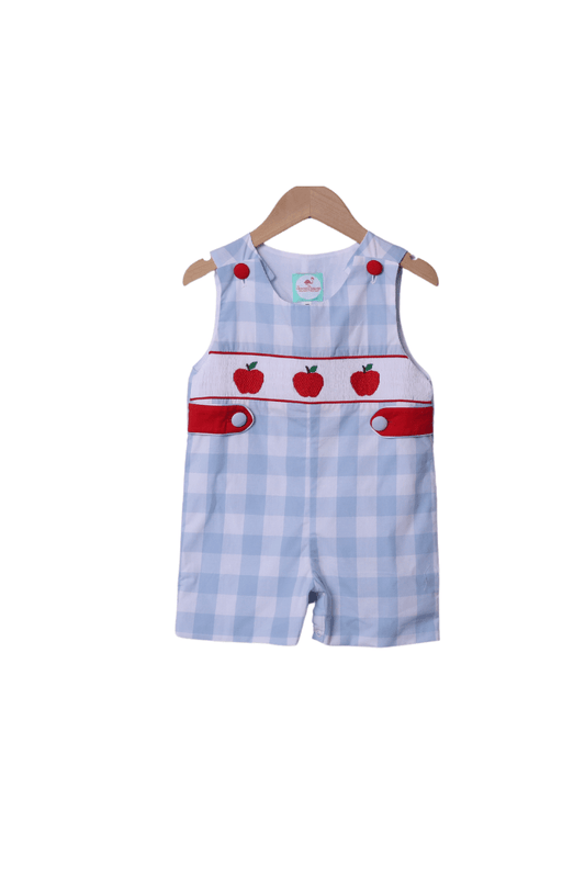 The Smocked Flamingo Apparel & Accessories Smocked Apple Red/Blue Gingham Jon Jon