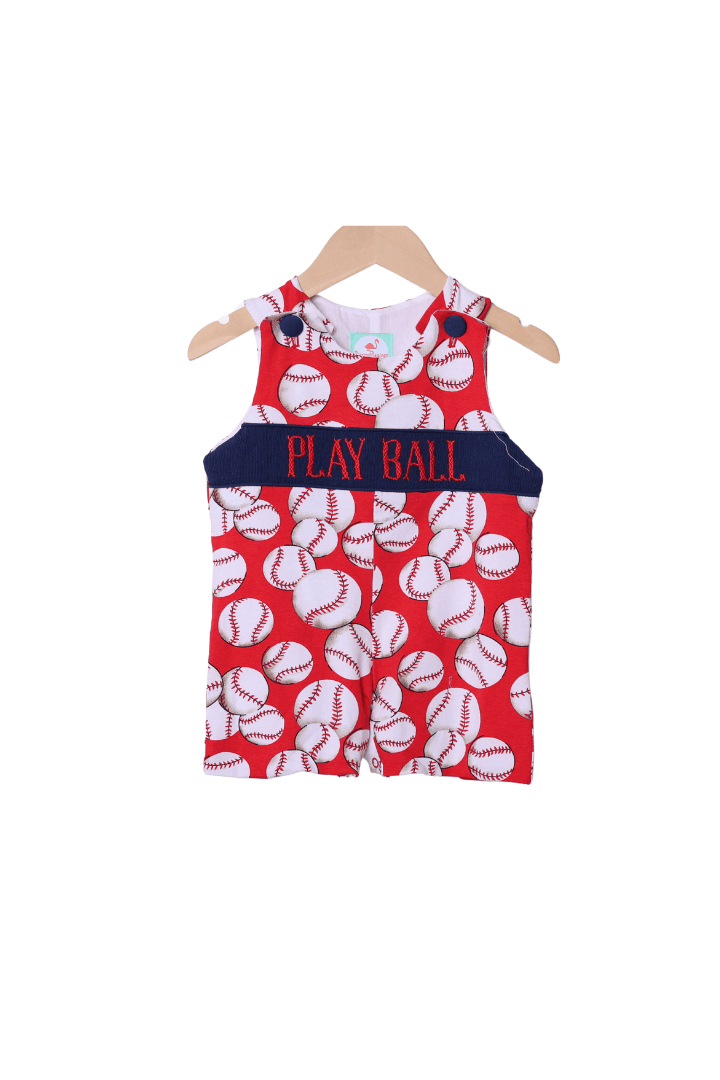 The Smocked Flamingo Apparel & Accessories Smocked Baseball Navy/Red Jon Jon