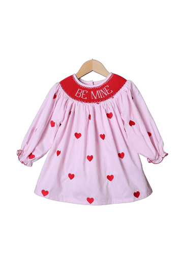 Smocked Be Mine Pink and Red Gingham Valentine Treat Basket