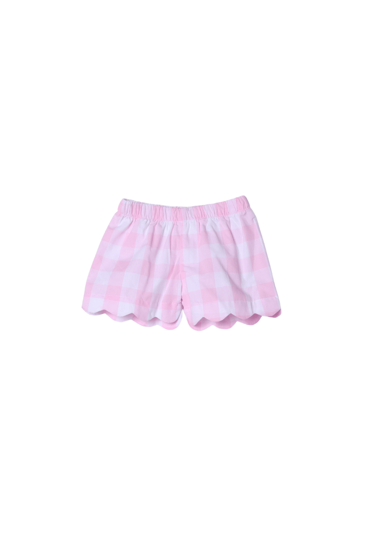 The Smocked Flamingo Apparel & Accessories Smocked Big Sister Pink Buffalo Check Short Set