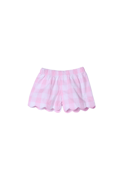 The Smocked Flamingo Apparel & Accessories Smocked Big Sister Pink Buffalo Check Short Set