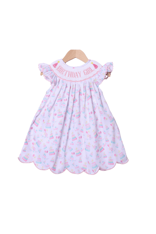 The Smocked Flamingo Apparel & Accessories Smocked Birthday Girl Scalloped Dress
