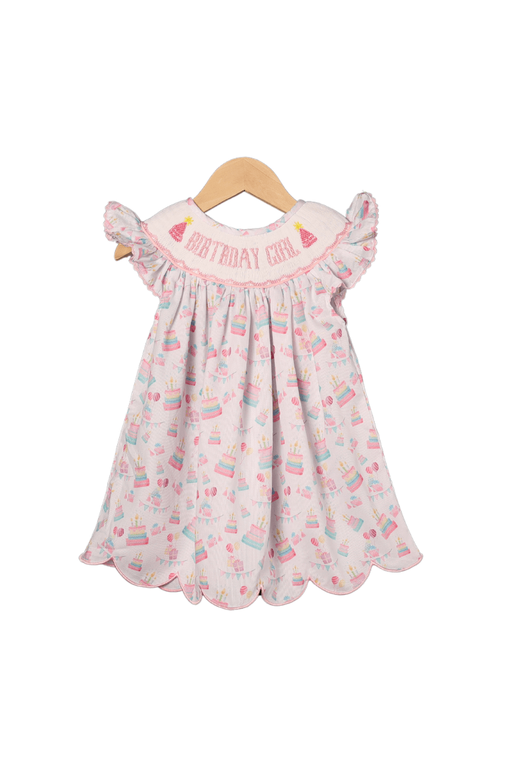 The Smocked Flamingo Apparel & Accessories Smocked Birthday Girl Scalloped Dress