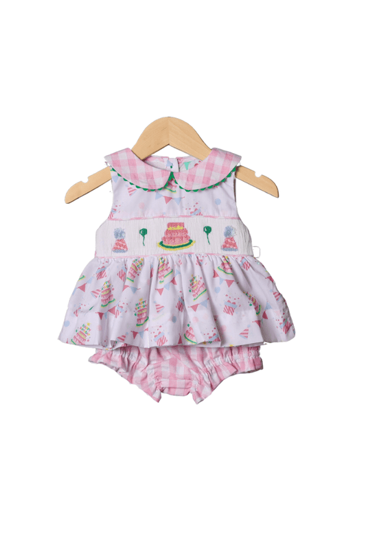 The Smocked Flamingo Apparel & Accessories Smocked Birthday Party Bloomer Set