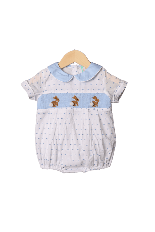 Smocked Fish Mint Swiss Dot Skirted Bubble main image 1