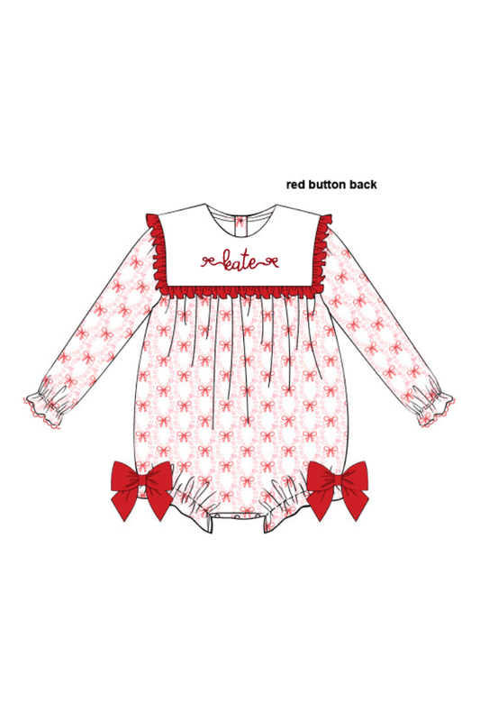 The Smocked Flamingo Apparel & Accessories Smocked Bows and Hearts Ruffled Bib Bubble