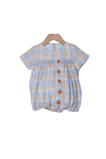 The Smocked Flamingo Apparel & Accessories Smocked Bullion Pumpkin Blue and Orange Bubble