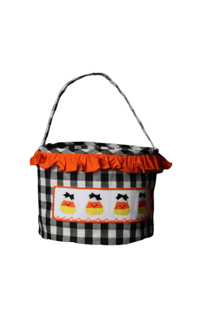 The Smocked Flamingo Apparel & Accessories Smocked Candy Corn Gingham Treat Basket